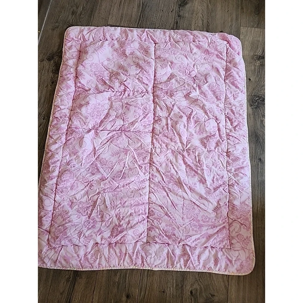 Kidsline Quilted Comforter Monkeys Pink Baby Crib Patch Blanket 42 X 34 Jungle